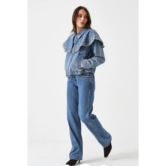 Seventy + Mochi Anthropologie Cara Straight Leg Jean in Rodeo Size 27 NWT - Picture 1 of 10